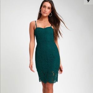 Lulus License to Love Green Dress NWT